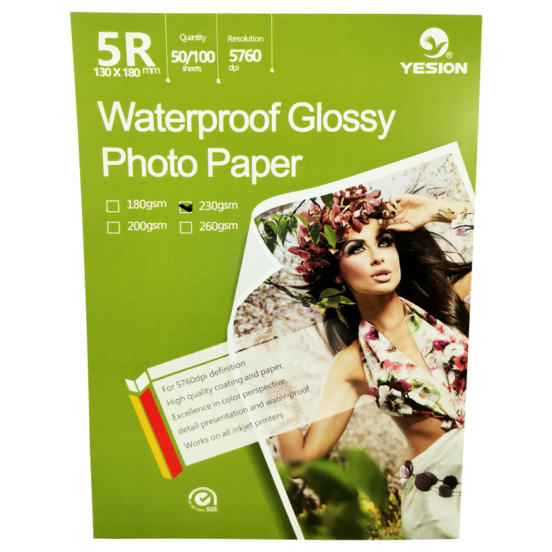Hartie foto Yesion Waterproof Glossy 5R, 230 g/mp, 100 coli/pachet