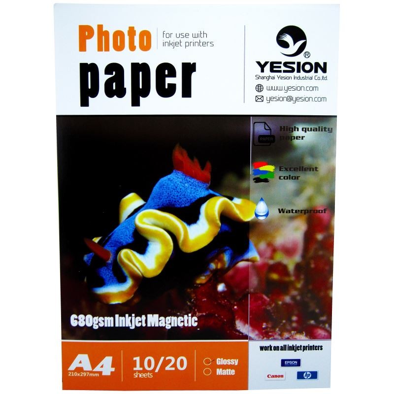 Hartie foto Yesion Magnetic Glossy A4, 680 g/mp, 20 coli/pachet
