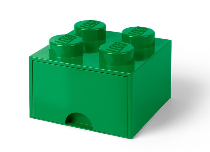 Cutie depozitare LEGO 2x2 cu sertar, verde (40051734)