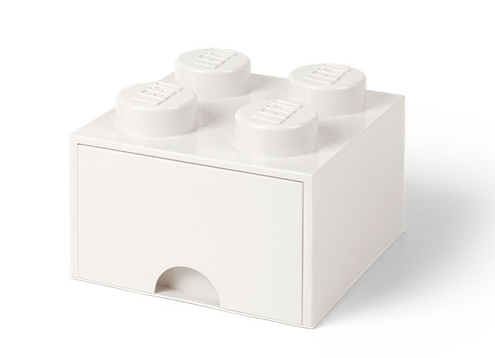 Cutie depozitare LEGO 2x2 cu sertar, alb (40051735)