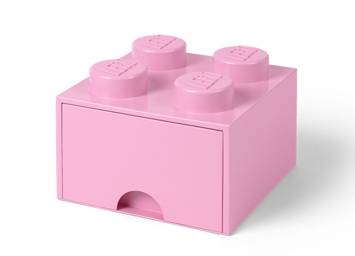 Cutie depozitare LEGO 2x2 cu sertar, roz (40051738)