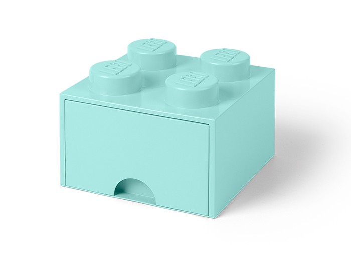 Cutie depozitare LEGO 2x2 cu sertar, aqua (40051742)