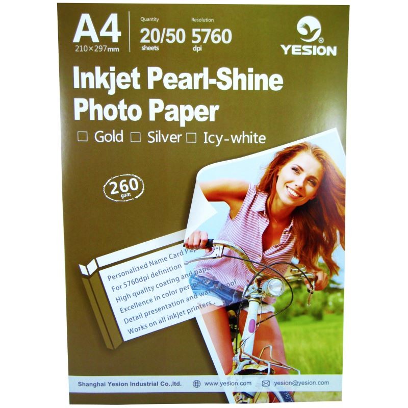 Hartie foto Yesion Pearl Glossy Gold  A4, 260 g/mp, 20 coli/pachet