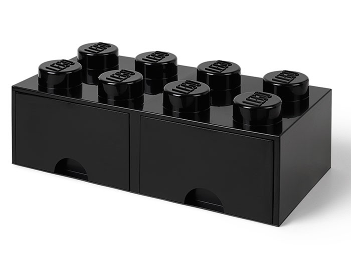 Cutie depozitare LEGO 2x4 cu sertare, negru (40061733)
