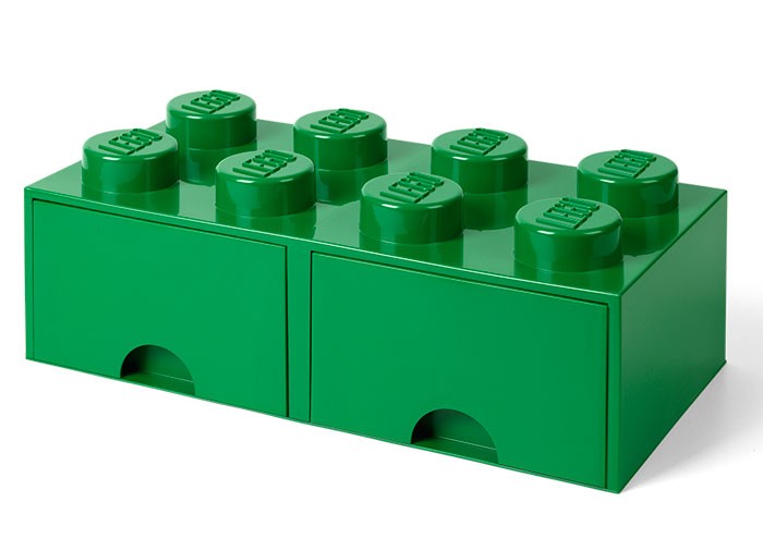 Cutie depozitare LEGO 2x4 cu sertare, verde (40061734)