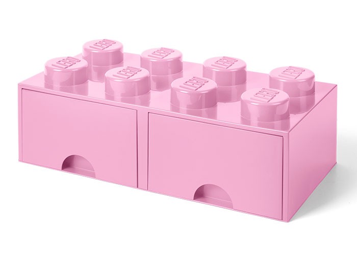 Cutie depozitare LEGO 2x4 cu sertare, roz (40061738)