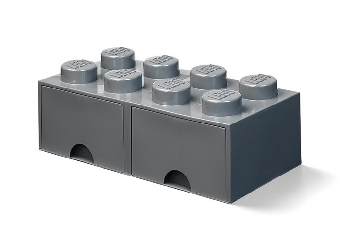 Cutie depozitare LEGO 2x4 cu sertare, gri inchis (40061754)