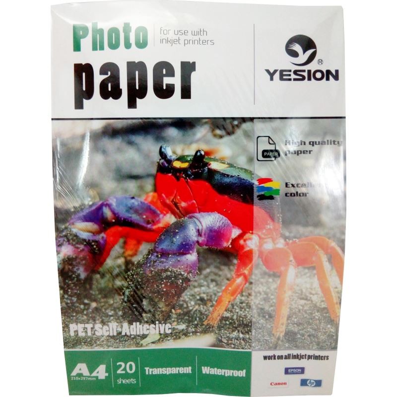 Hartie film Yesion Self - Adhesive Glossy Watterproof  A4, 20 coli/pachet