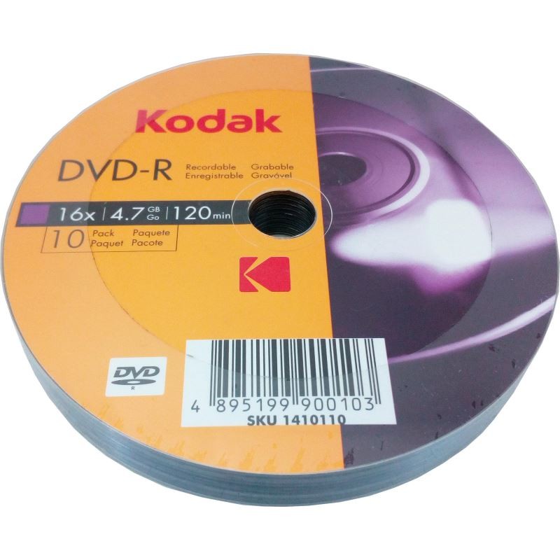 DVD-R Kodak, 4.7GB, 16x, 10 buc