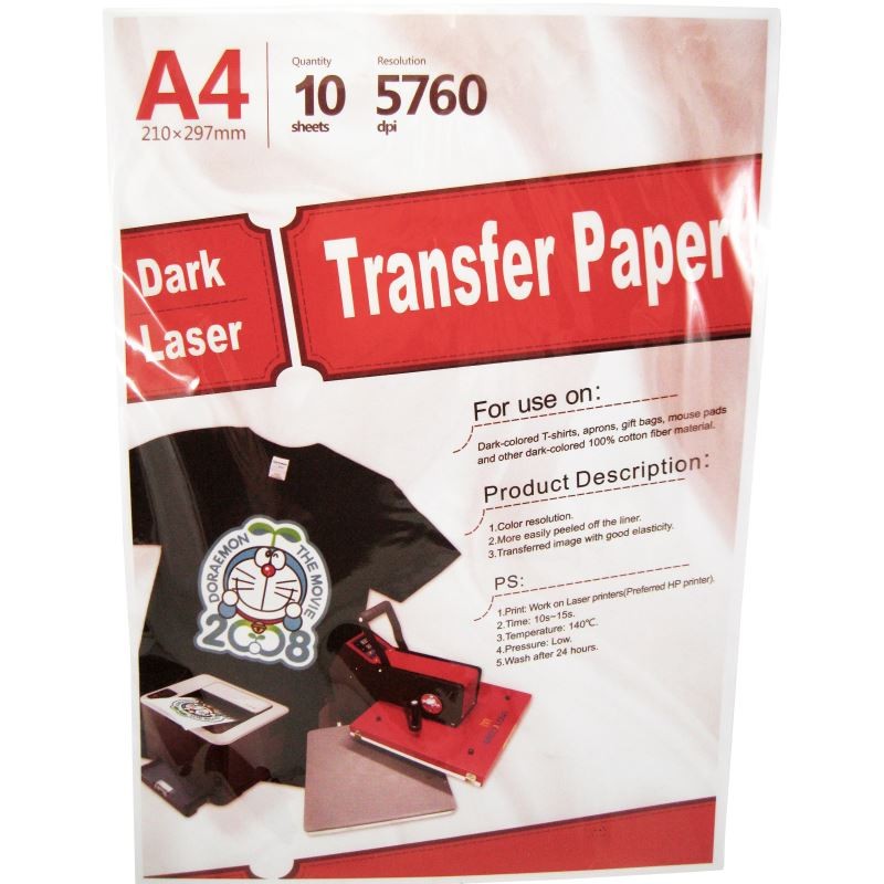 Hartie de transfer termic  YESION BLACK T-SHIRT A4, 230g/mp, 10 coli/pachet