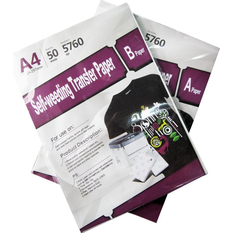 Hartie de transfer termic  YESION BLACK T-SHIRT A4, 230g/mp, 50 coli A + 50 coli B