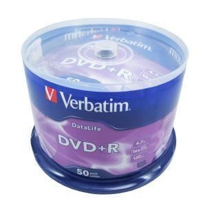 DVD+R Verbatim non-printable, 4.7GB, 16x, cake box 50 discuri