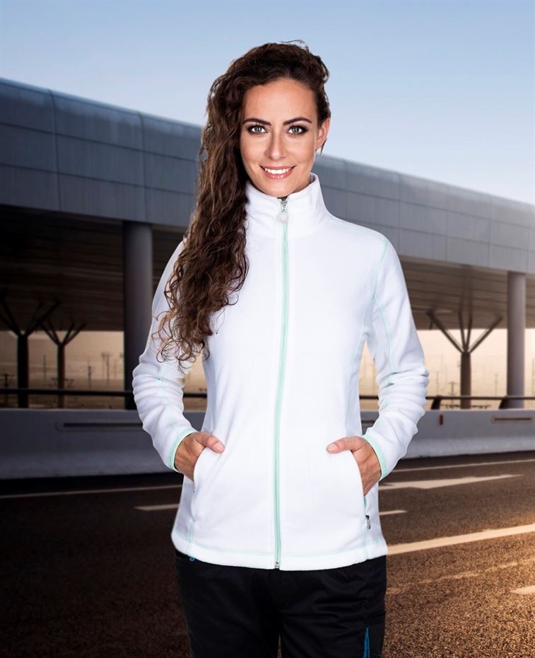Hanorac de damă fleece FLORET ALB H6313