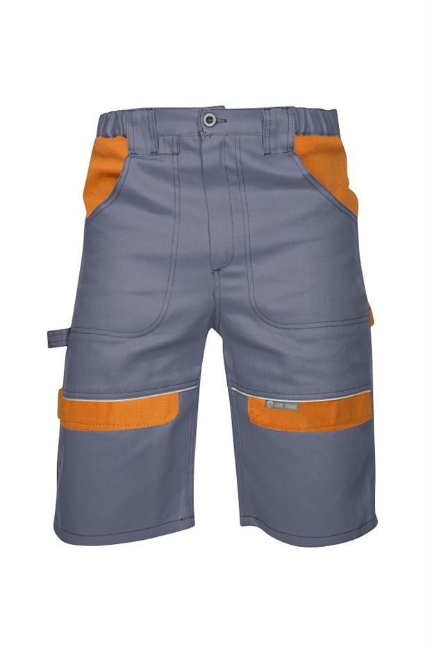 Pantaloni scurti de lucru PROFESIONALI COOL TREND gri-portocaliu H8608 