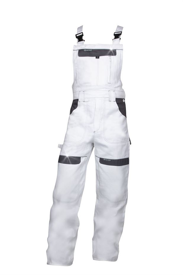 Pantaloni de lucru cu pieptar PROFESIONALI COOL TREND ALB H8802 