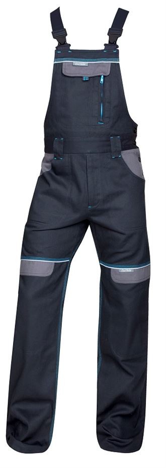 Pantaloni de lucru cu pieptar PROFESIONALI COOL TREND NEGRU H8968 