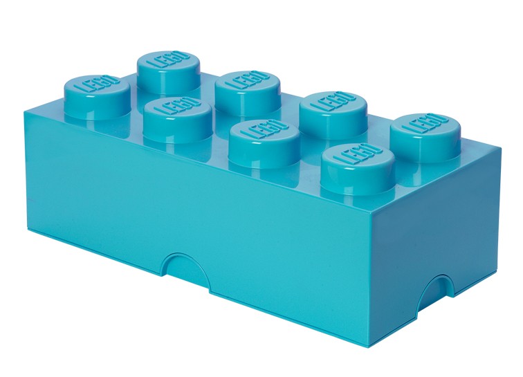 Cutie depozitare LEGO 2x4 albastru turcoaz (40041743)