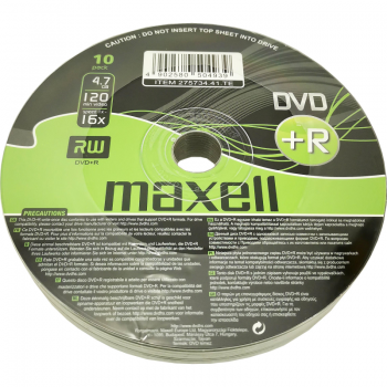 DVD-R Maxell non-printable, 4.7GB, 16x, pachet 10 discuri