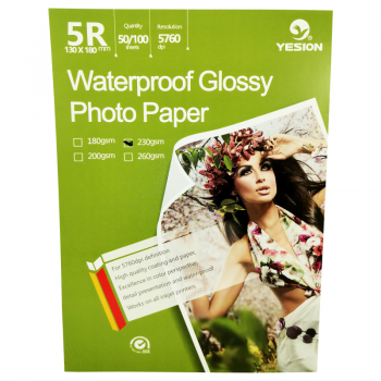 Hartie foto Yesion Waterproof Glossy 5R, 230 g/mp, 100 coli/pachet