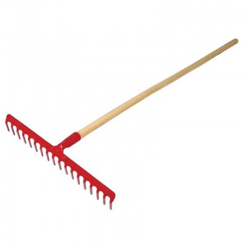 GREBLA METALICA CU MANER LEMN 130CM18 DINTI