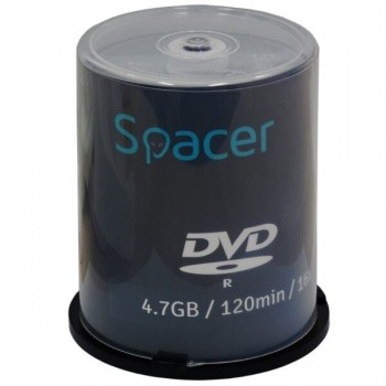SPACER' DVD-R 4,7GB, non-printable, pachet 100 discuri
