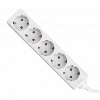 Prelungitor SPACER 1.8m, 5 prize schuko, Alb