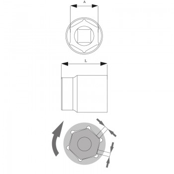 CHEIE TUBULARA HEXAGONALA 1/2