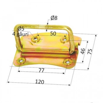 MANER MOBIL APLICAT CU SUPORT DREPT 75X120MM50MM