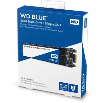 SSD WD, 250GB, Blue, M.2 2280, 3D NAND, rata transfer r/w 560mbs/530mbs