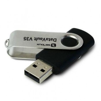 USB Flash Drive Serioux 64 GB DataVault V35, USB 2.0, black, swivel