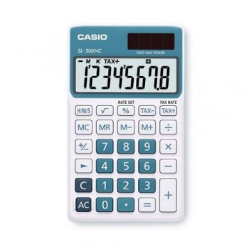 Calculator de buzunar Casio SL-300NC, 8 digits, albastru