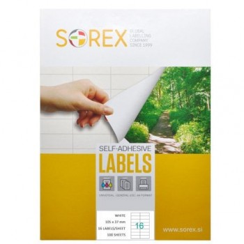 Etichete autoadezive Sorex 16/A4, 105 x 37mm