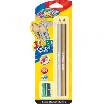 Set creioane colorate Colorino Jumbo, rotunde, 2 bucati