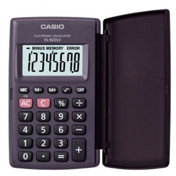 Calculator de buzunar Casio HL-820LV, 8 digits, cu etui, negru