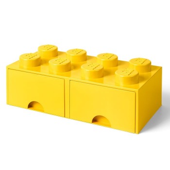 Cutie depozitare LEGO 2x4 cu sertare, galben (40061732)