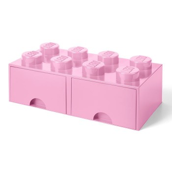 Cutie depozitare LEGO 2x4 cu sertare, roz (40061738)