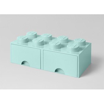 Cutie depozitare LEGO 2x4 cu sertare, aqua (40061742)