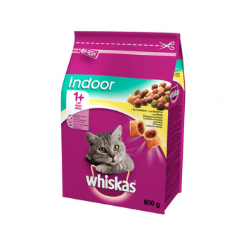Hrana uscata pisici adult indoor pui 800gr Whiskas