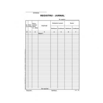 Registru jurnal, A4, hartie offset, 100 file/carnet