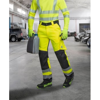 Pantaloni reflectorizanti SIGNAL galben-negru extins H5933 
