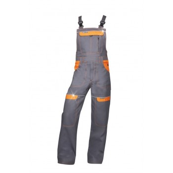 Pantaloni de lucru cu pieptar PROFESIONALI COOL TREND GRI-PORTOCALIU H8408 