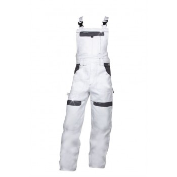 Pantaloni de lucru cu pieptar PROFESIONALI COOL TREND ALB H8802 