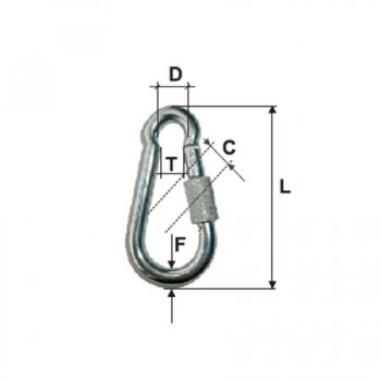 CARABINA ZINCATA CU FILET 6MM8MM/8/9MMX60MM
