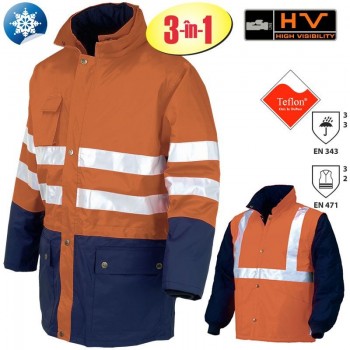 Jachetă de lucru 3 în 1 Hi-Viz VALDIEZZA-G