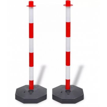 Stâlp ancorare lanț delimitare cu bază, roșu-alb, 90 cm S2001