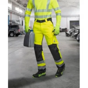 Pantaloni reflectorizanti SIGNAL galben-negru extins H5933 