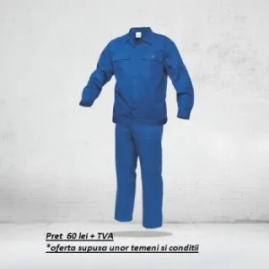 Salopeta De Lucru ( Set Pantalon Talie + Jacheta ) COMANDA SPECIALA - ALBASTRU ROYAL