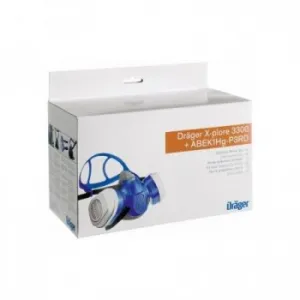 Set pentru lucratori in domeniul chimic  - Semimasca tip  X-plore 3300 cu 2 filtre tip ABEK1Hg-P3 